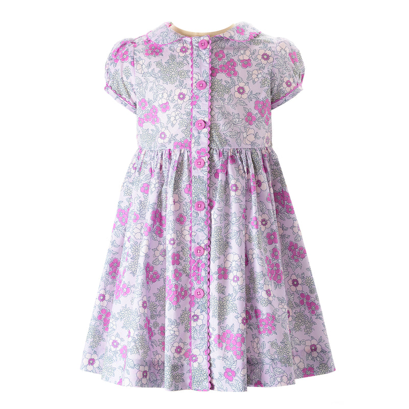 Lilac Floral Button-Front Dress