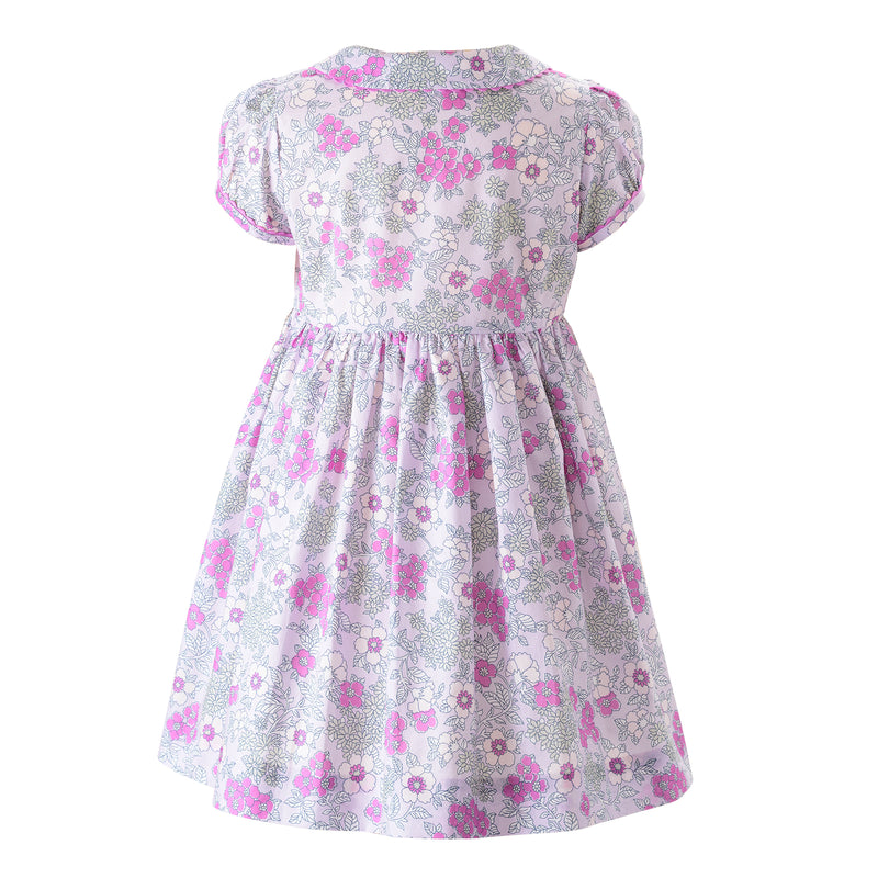 Lilac Floral Button-Front Dress