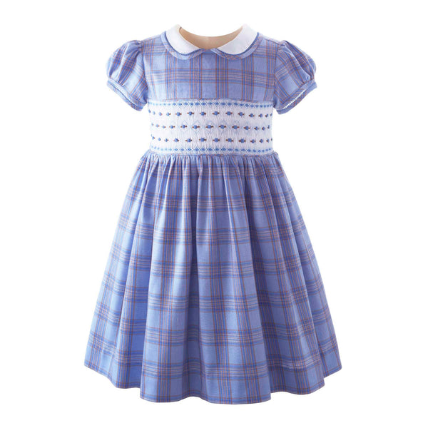 Blue Tartan Smocked Dress