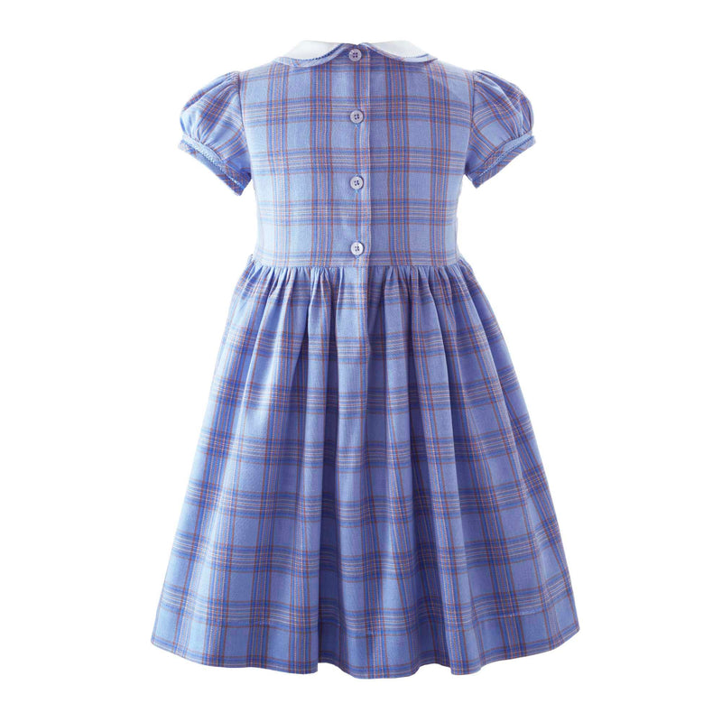 Blue Tartan Smocked Dress