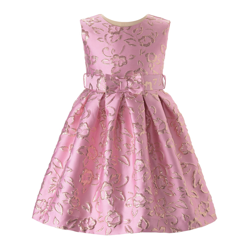 Rose Sleeveless Damask Dress