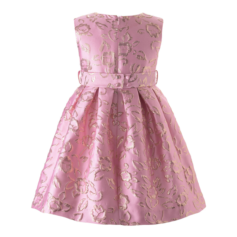 Rose Sleeveless Damask Dress