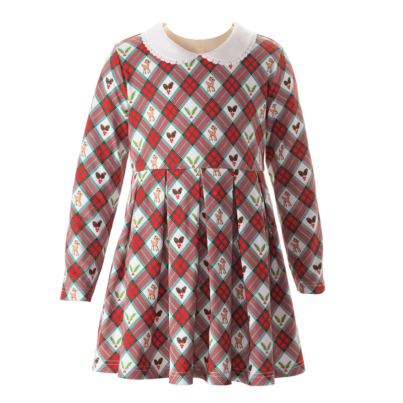 Festive Fawn Jersey Dress