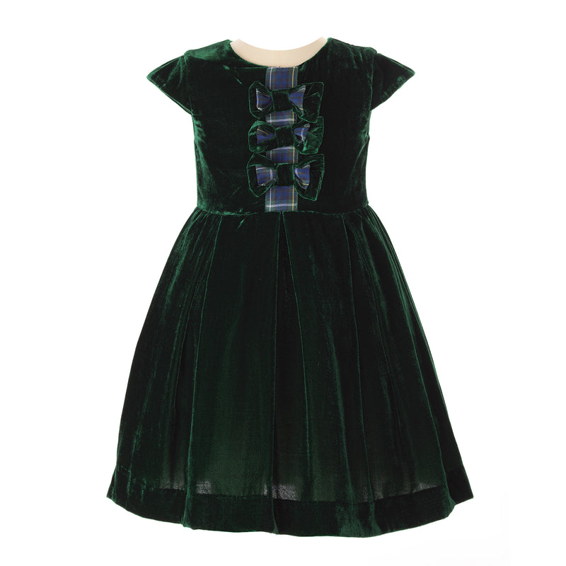 Little girl online green velvet dress