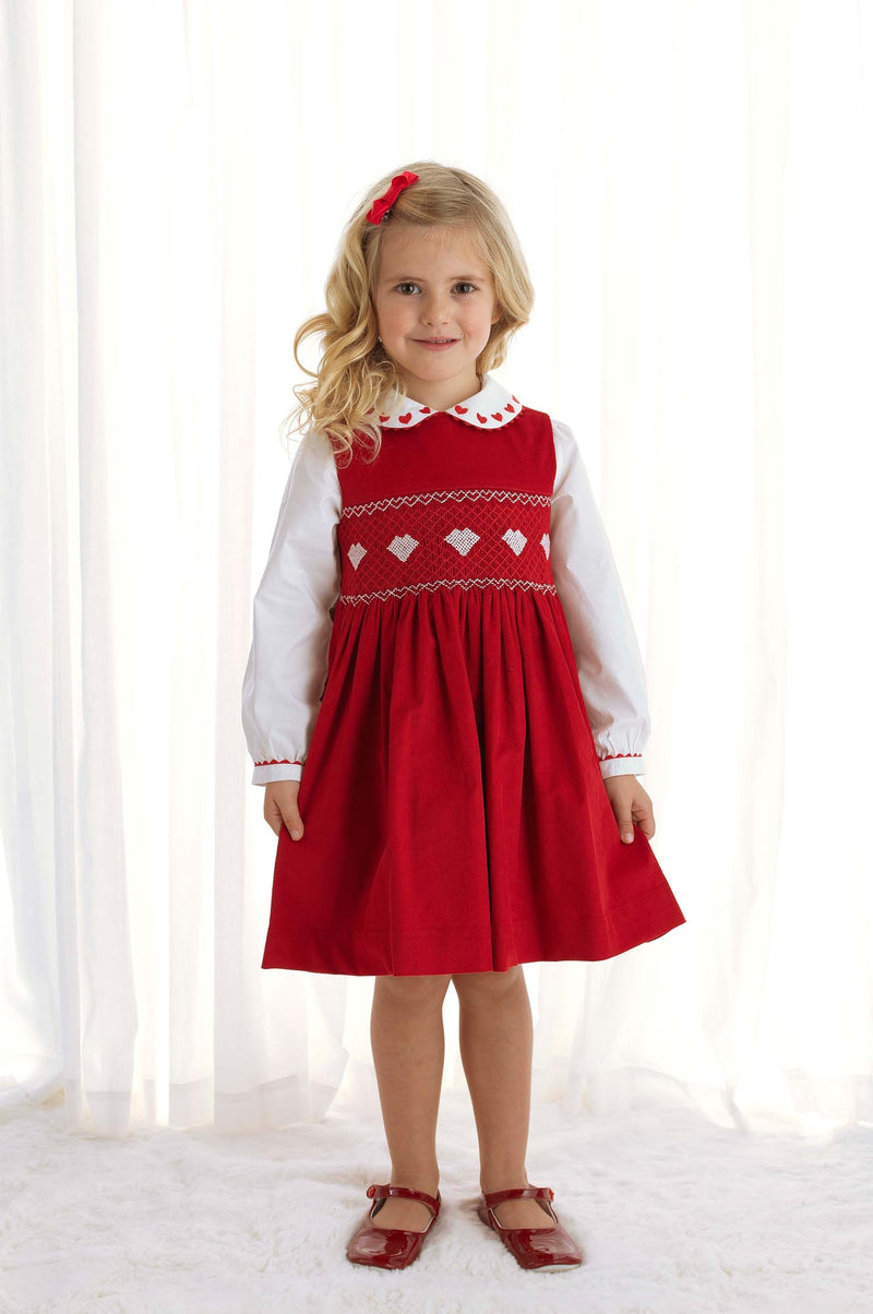 Heart Smocked Pinafore