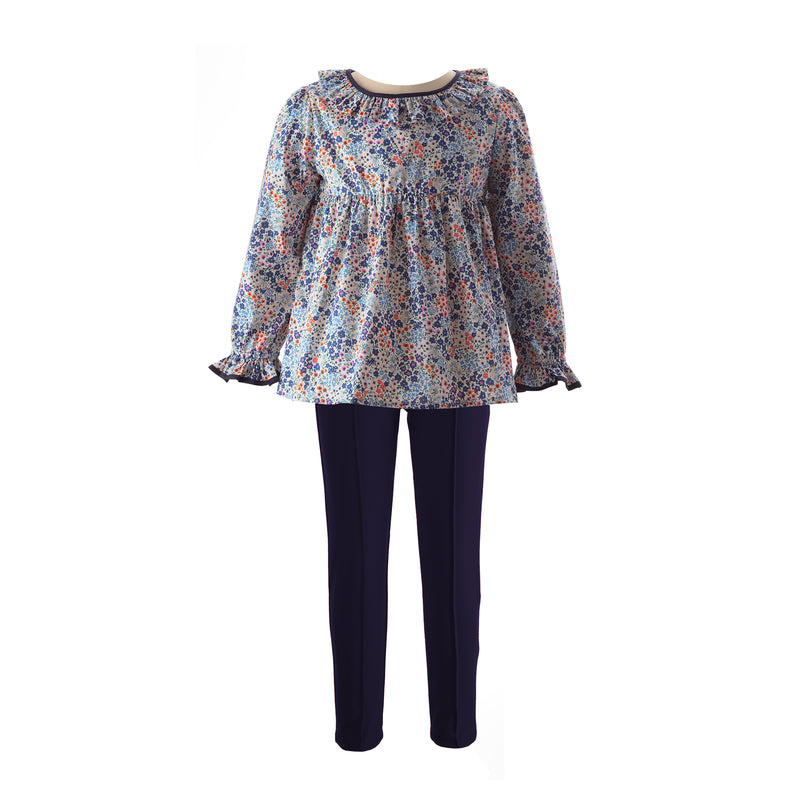 Mini Floral Frill Top & Leggings Set