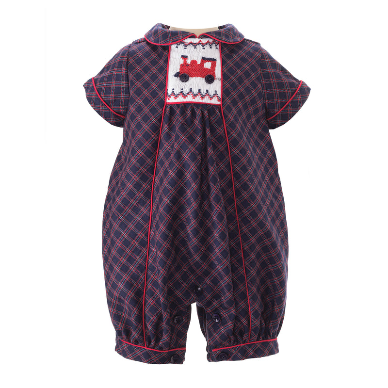 Train Smocked Babysuit