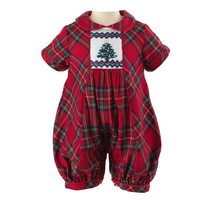 Christmas Tree Smocked Babysuit