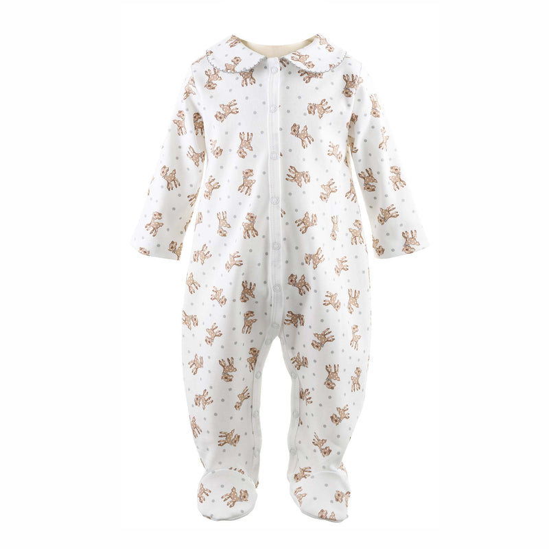 Grey Polka Dot Fawn Babygro