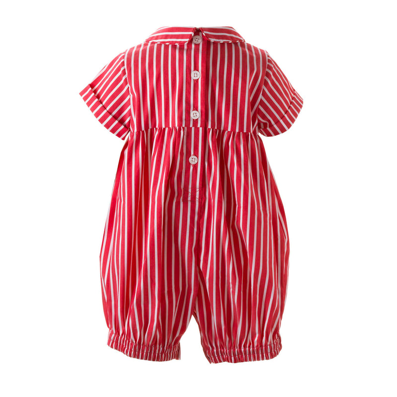 Candy Cane Smocked Babysuit