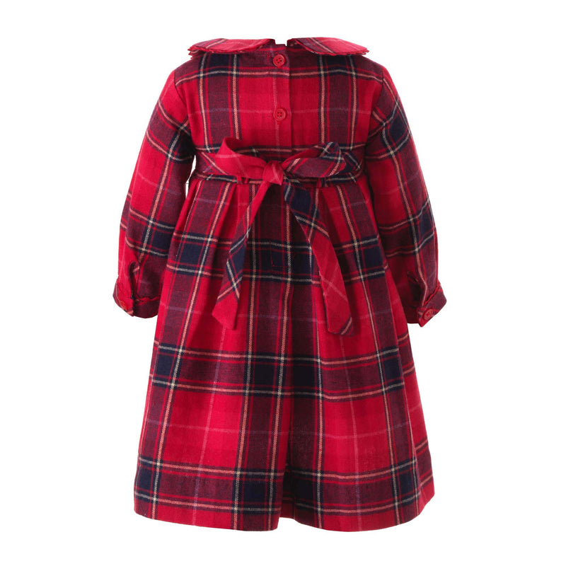 Red Tartan Flannel Pleated Dress & Bloomers