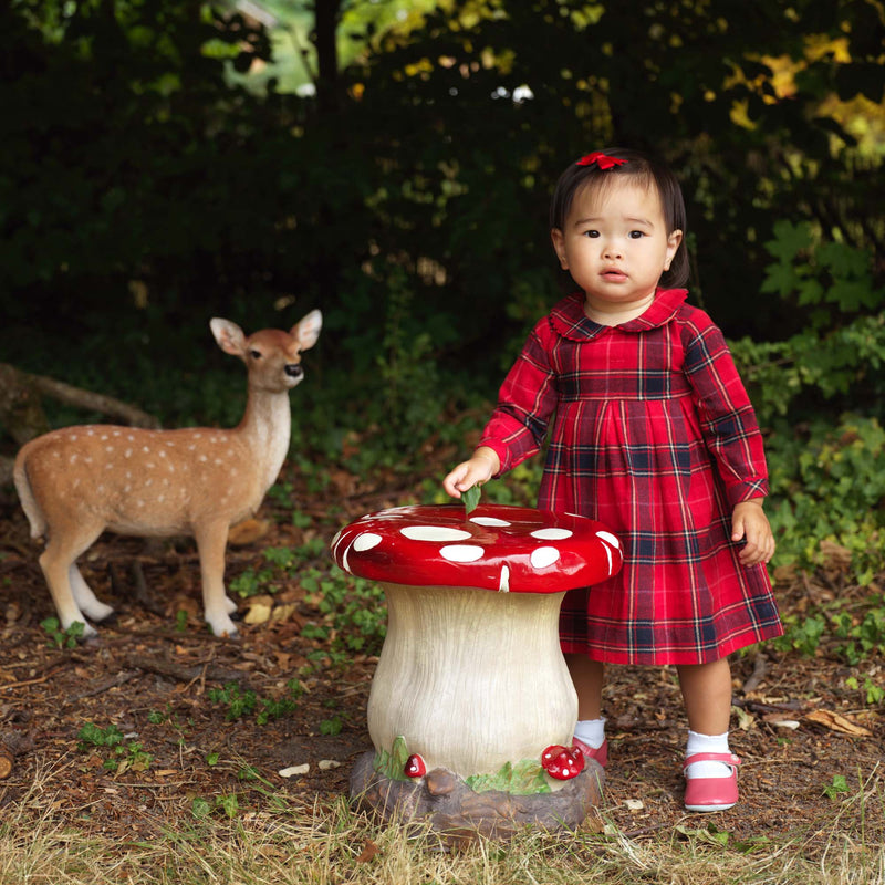 Red Tartan Flannel Pleated Dress & Bloomers