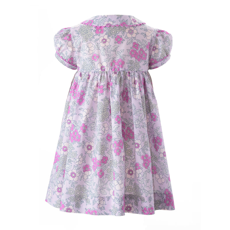 Lilac Floral Button-Front Dress & Bloomers