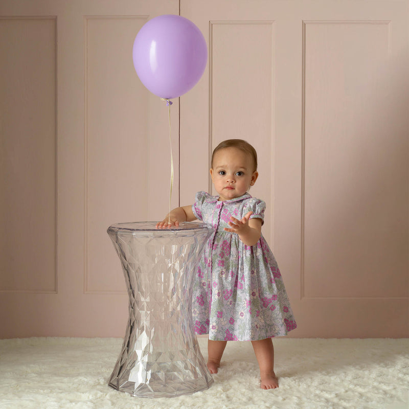 Lilac Floral Button-Front Dress & Bloomers