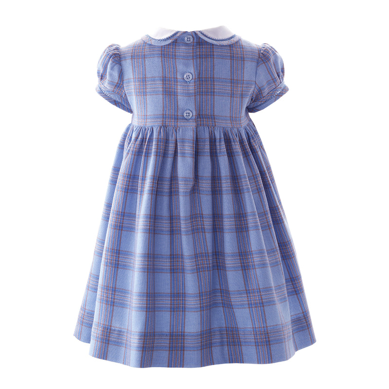 Blue Tartan Smocked Dress & Bloomers