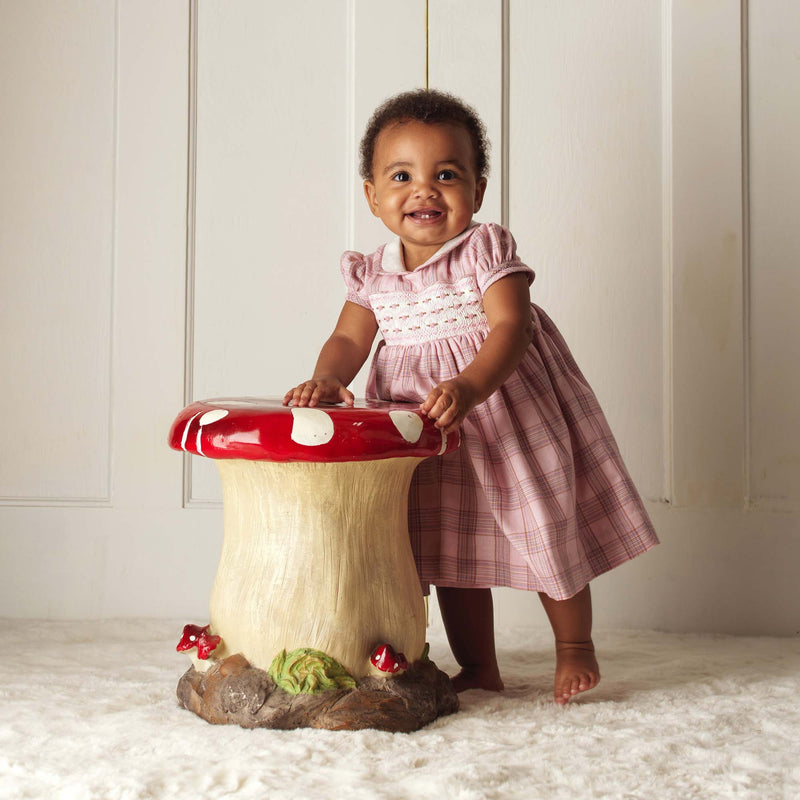 Pink Tartan Smocked Dress & Bloomers