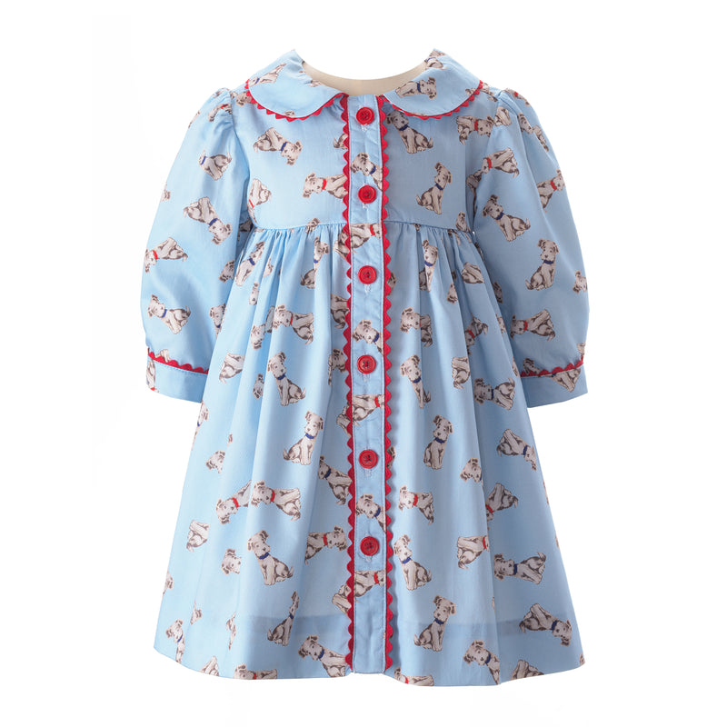 Puppy Button-Front Dress & Bloomers