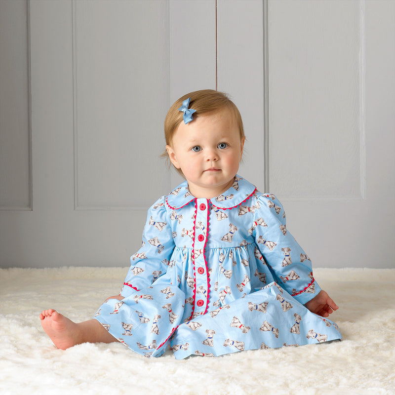Puppy Button-Front Dress & Bloomers