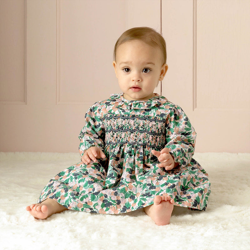 Berry Floral Smocked Dress & Bloomers