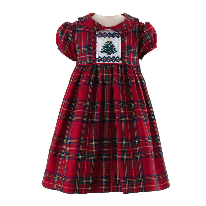 Christmas Tree Smocked Dress & Bloomers