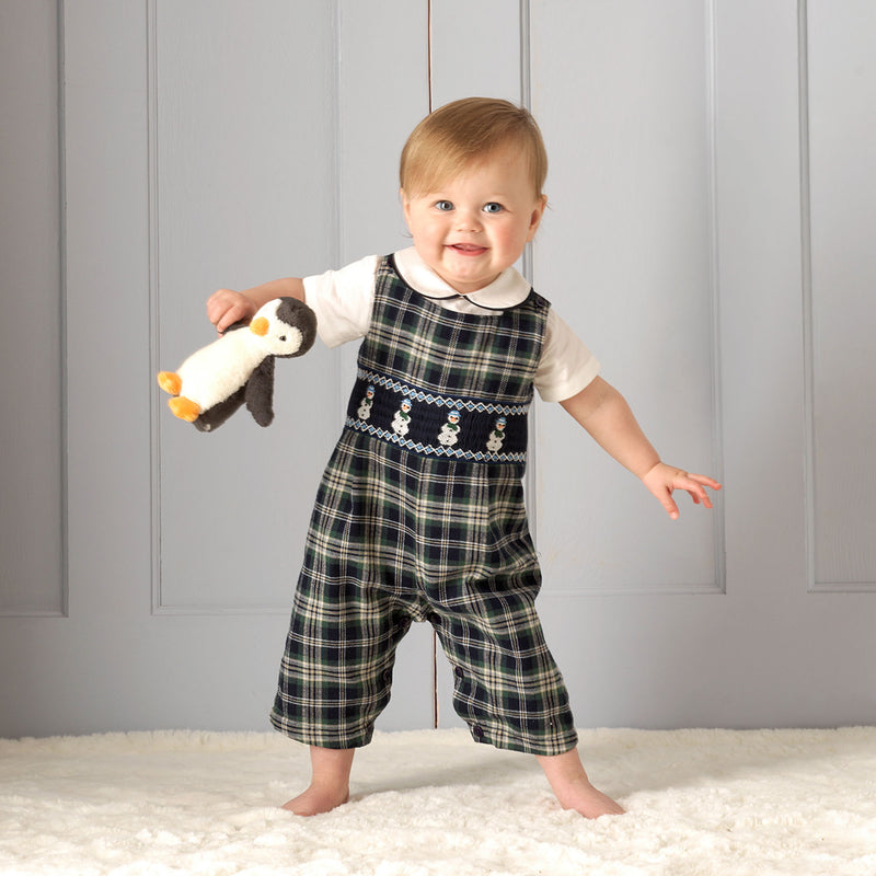 Snowman Smocked Dungarees