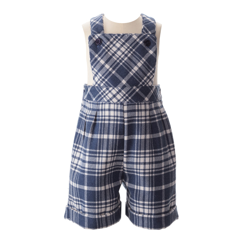 Navy Checked Dungarees