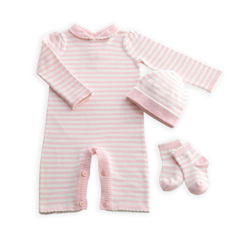 Pink Knit Playsuit Gift Set