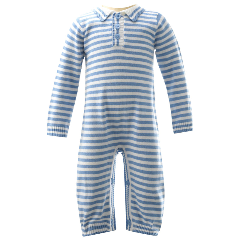 Blue Knit Playsuit Gift Set