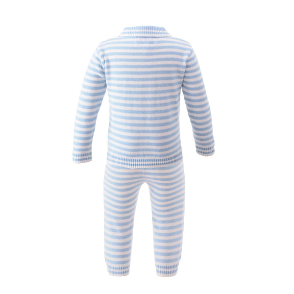 Blue Striped Knitted Set