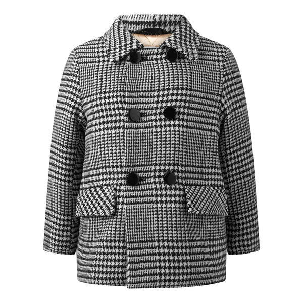 Houndstooth Double Breasted Coat