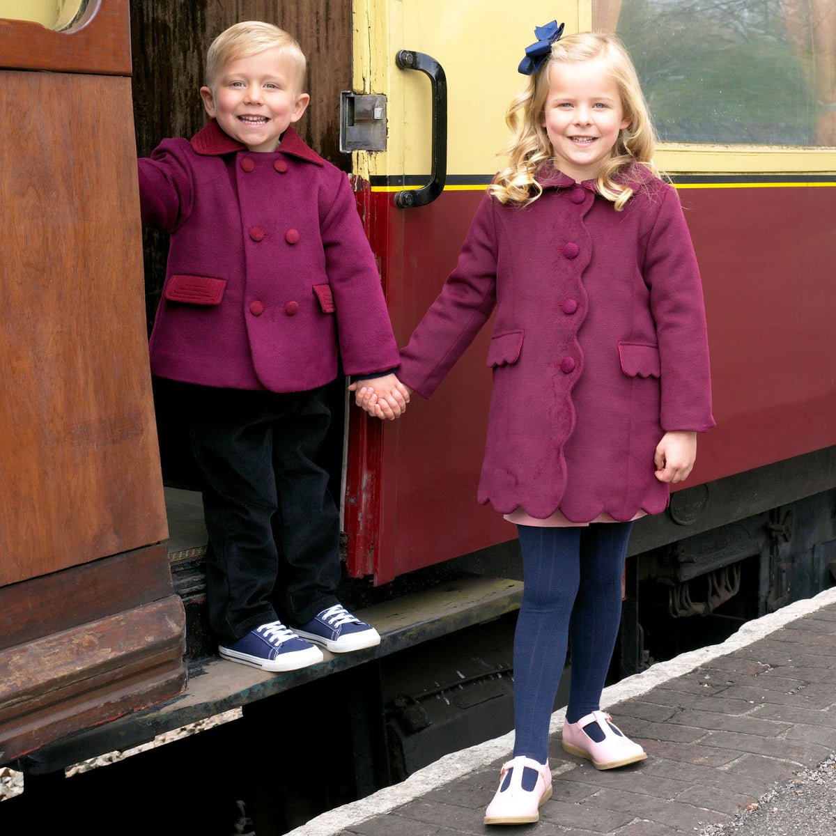 Burgundy Double Breasted Coat