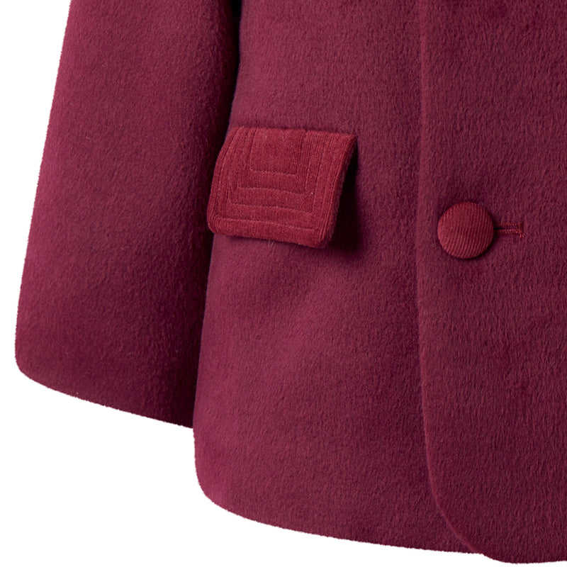 Burgundy Double Breasted Coat