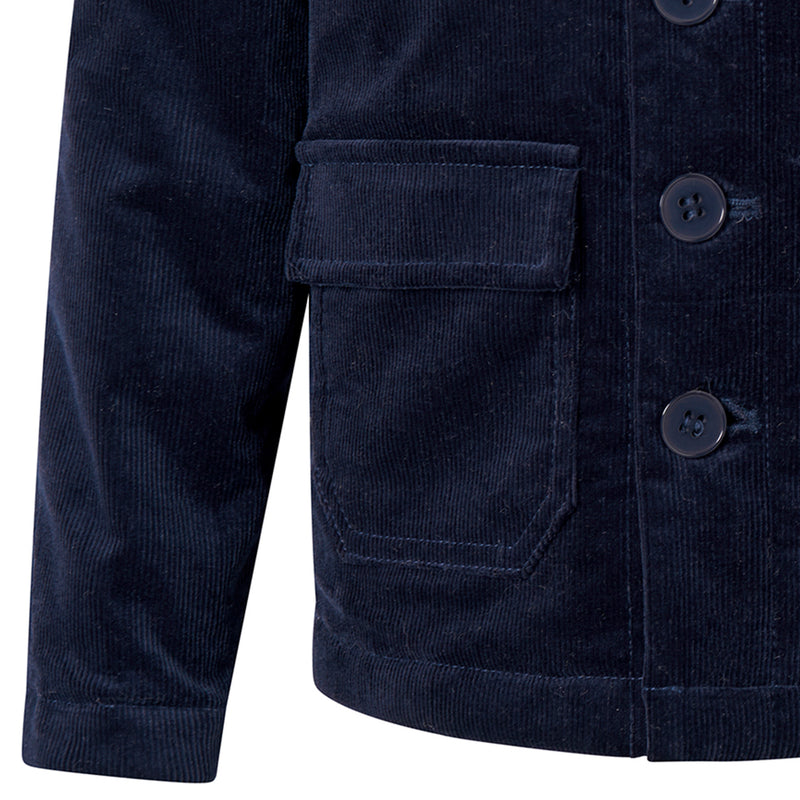 Navy Cord Shearling Jacket