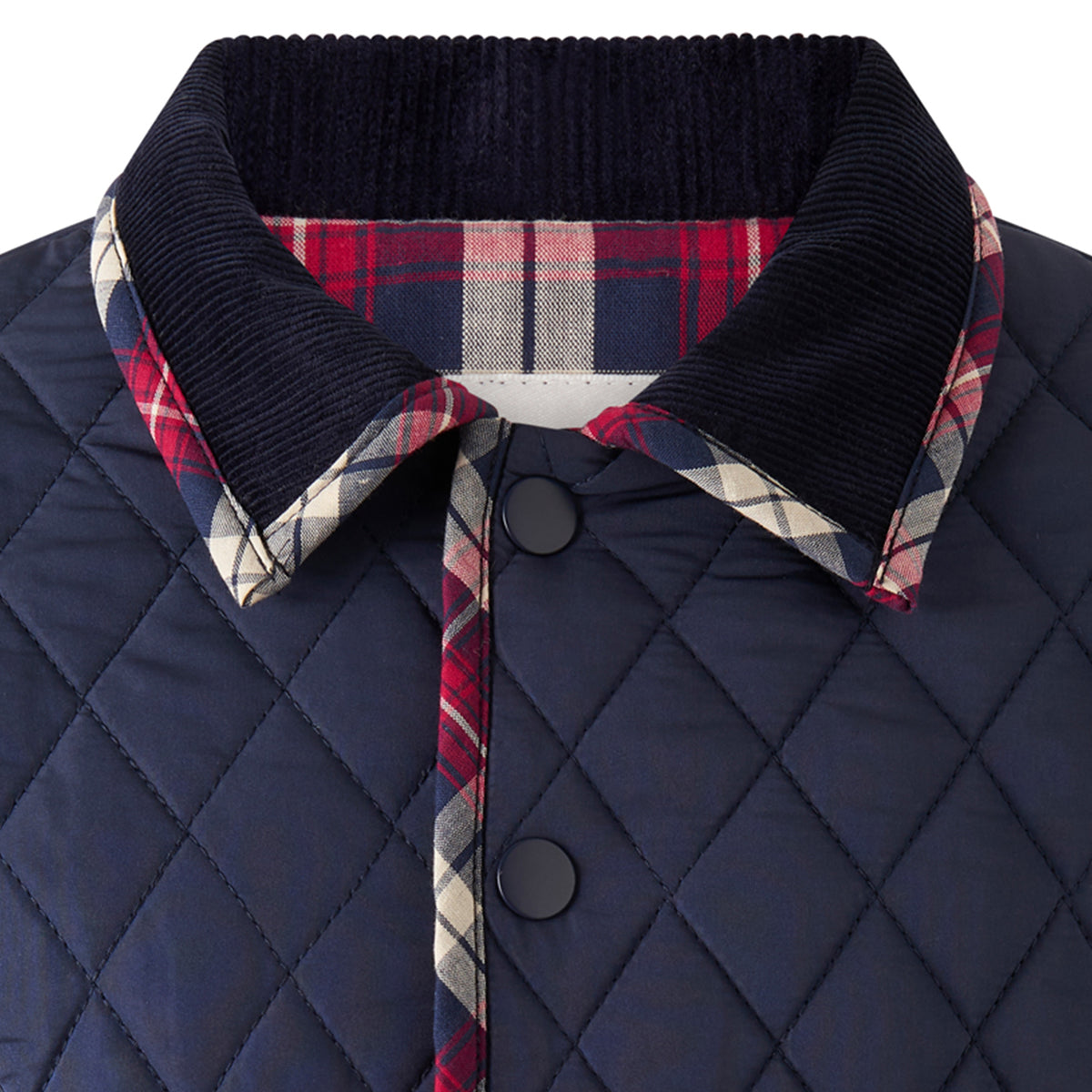 Tartan Trim Quilted Jacket