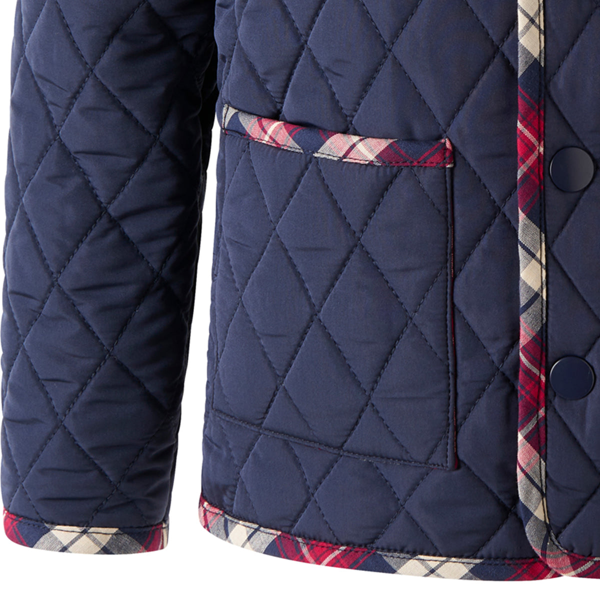 Tartan Trim Quilted Jacket