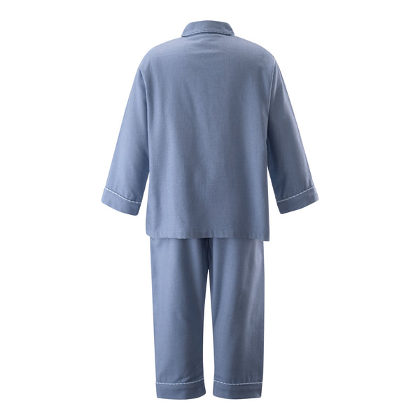 Blue Stripe Trim Long Pyjamas