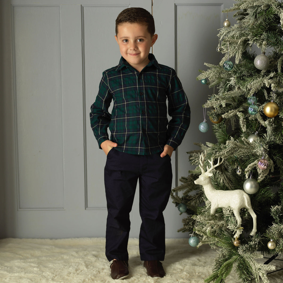 Green Tartan Flannel Shirt