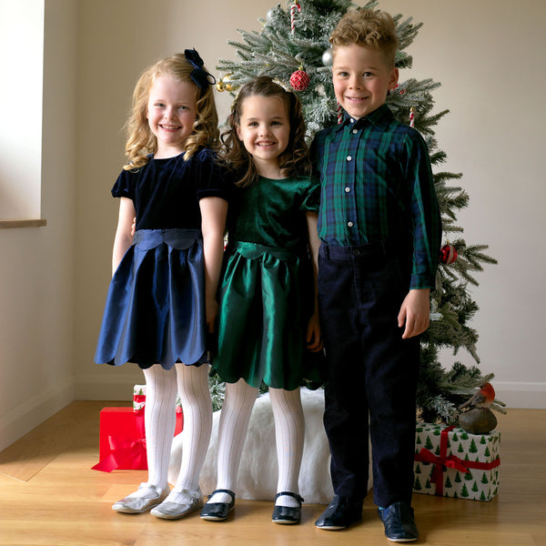 Taffeta Scalloped Dress