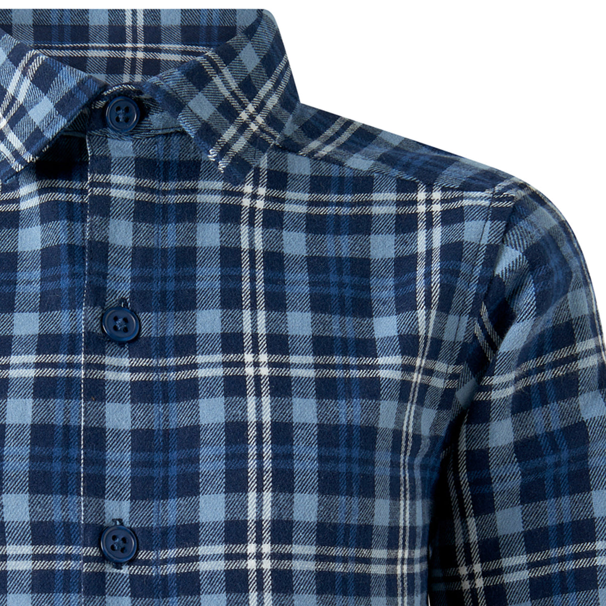 Navy Flannel Check Shirt