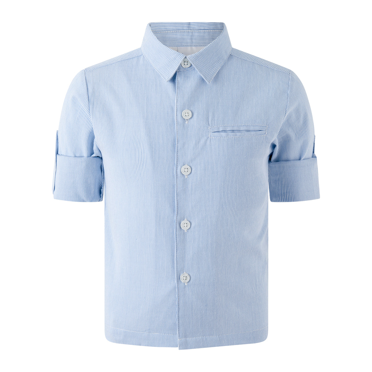 Blue Stripe Turn-up Shirt