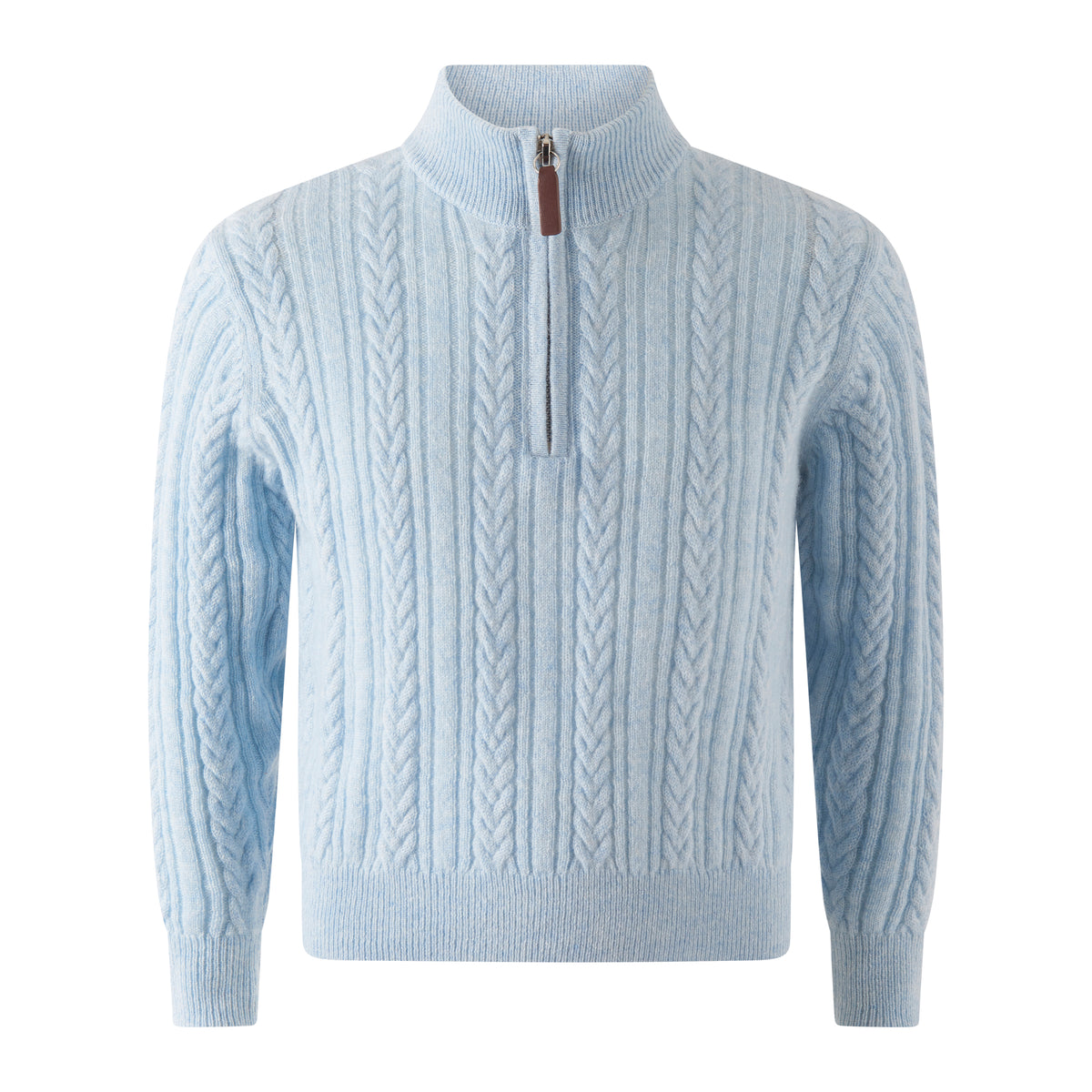 Blue Cashmere Half-zip Sweater