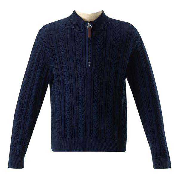 Half-zip Cable Knit Sweater