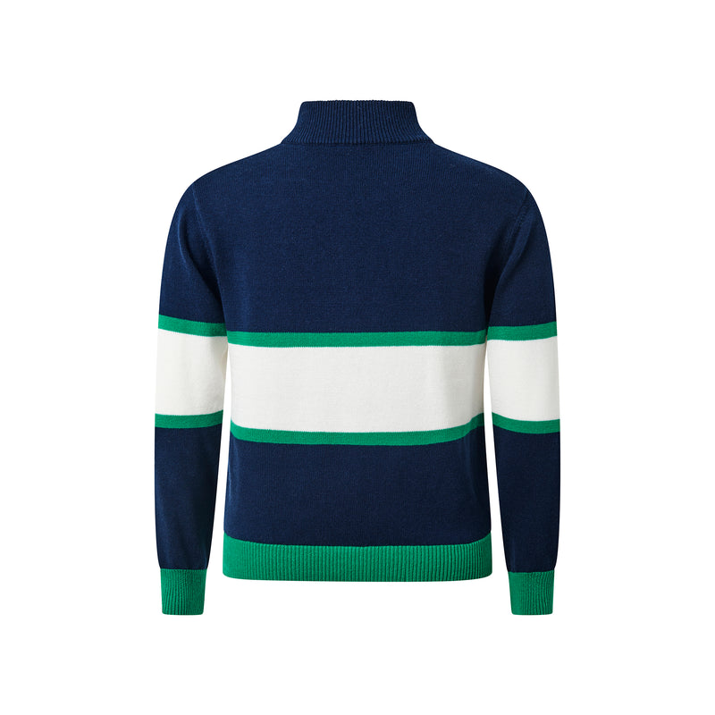 Striped Half Zip Sweater
