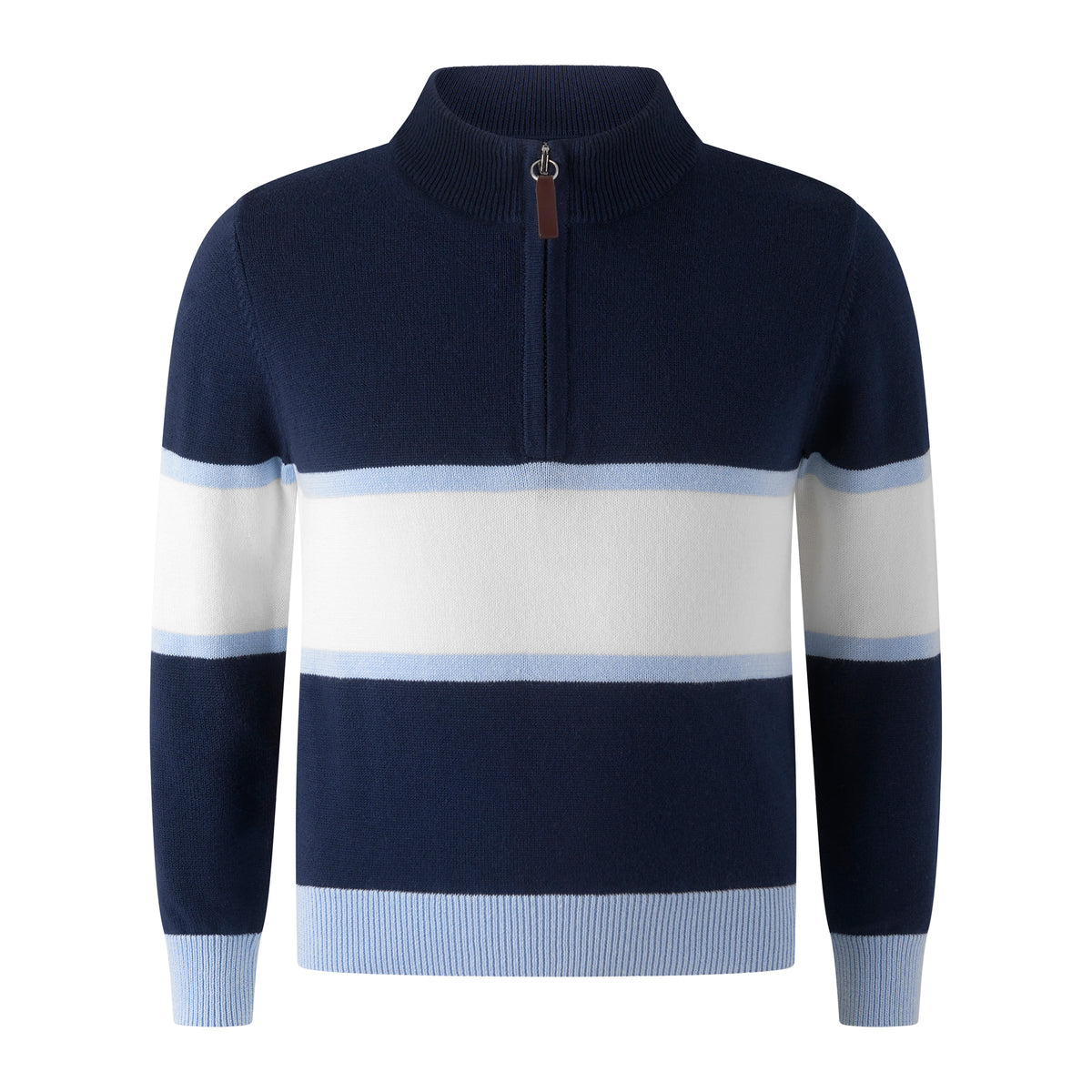 Stripe Half-zip Sweater