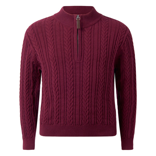 Half-zip Cable Knit Sweater