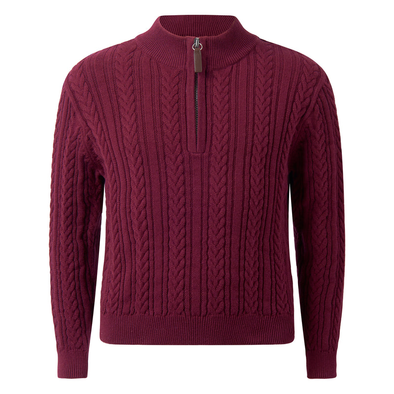 Half-zip Cable Knit Sweater