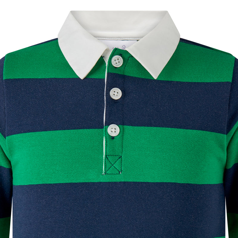 Green Stripe Rugby Polo