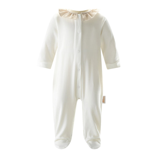 Gingham Frill Collar Babygro