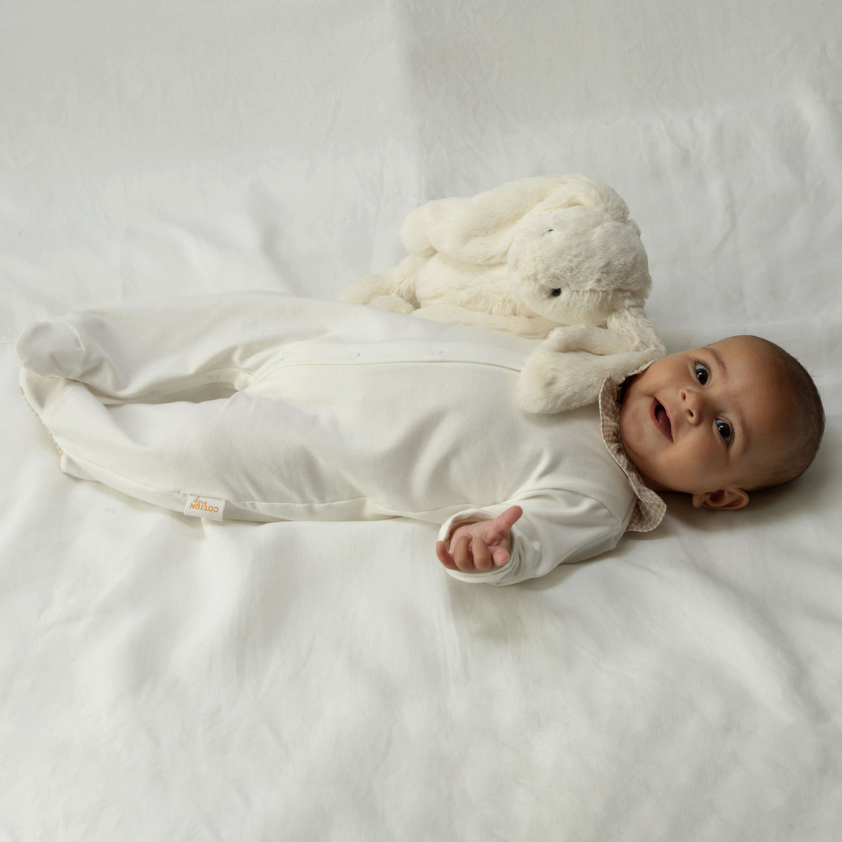 Gingham Frill Collar Babygro