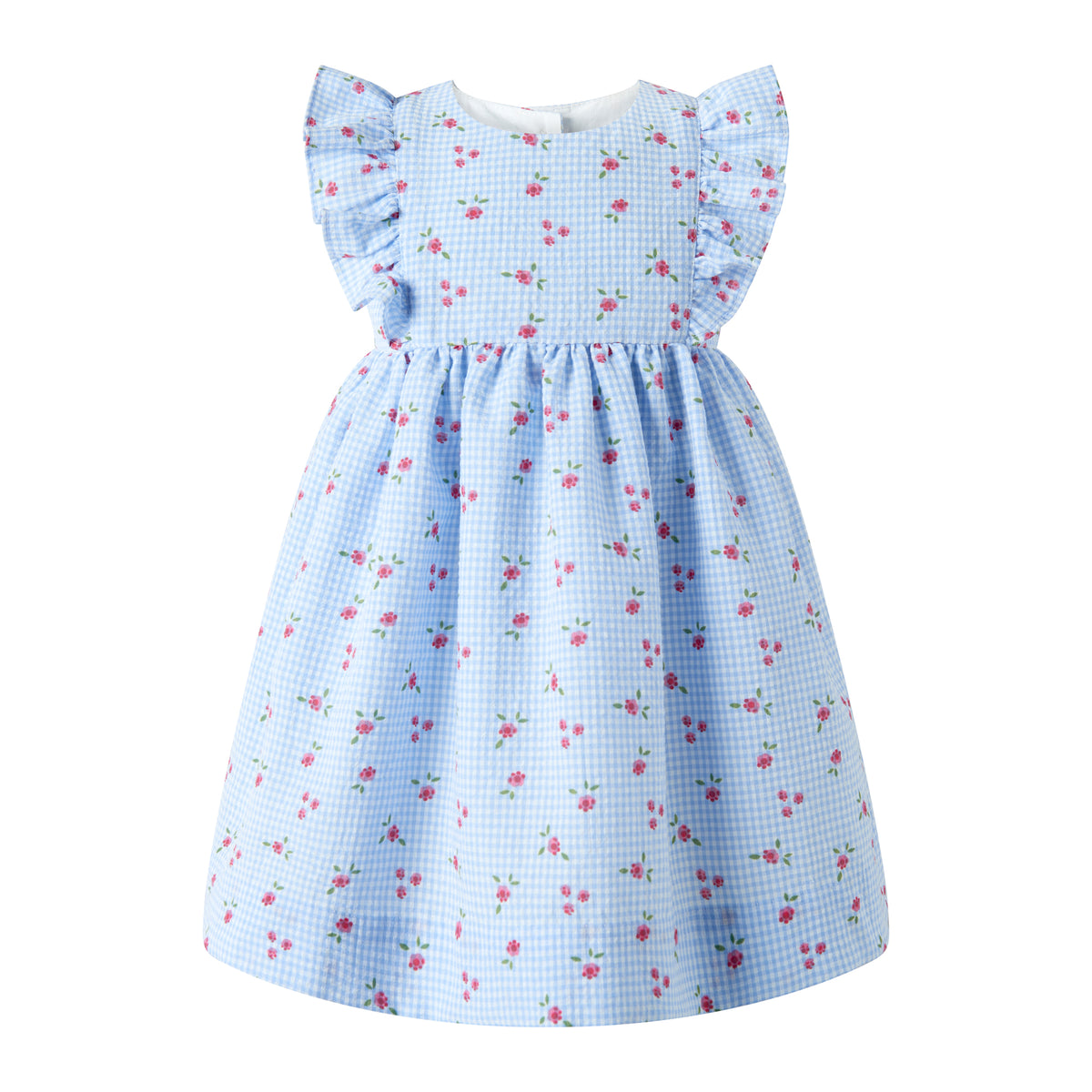 Gingham Floral Sundress & Hat